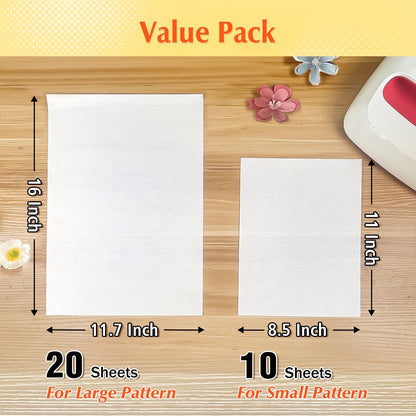 30 Pack PTFE Teflon Paper 16×11.7" 20 Sheets and Teflon Paper 8.5×11" 10 Sheets Mix Pack for Heat Press Heat Resistant Craft Mat,Sublimation Paper and Heat Transfer Paper Reusable