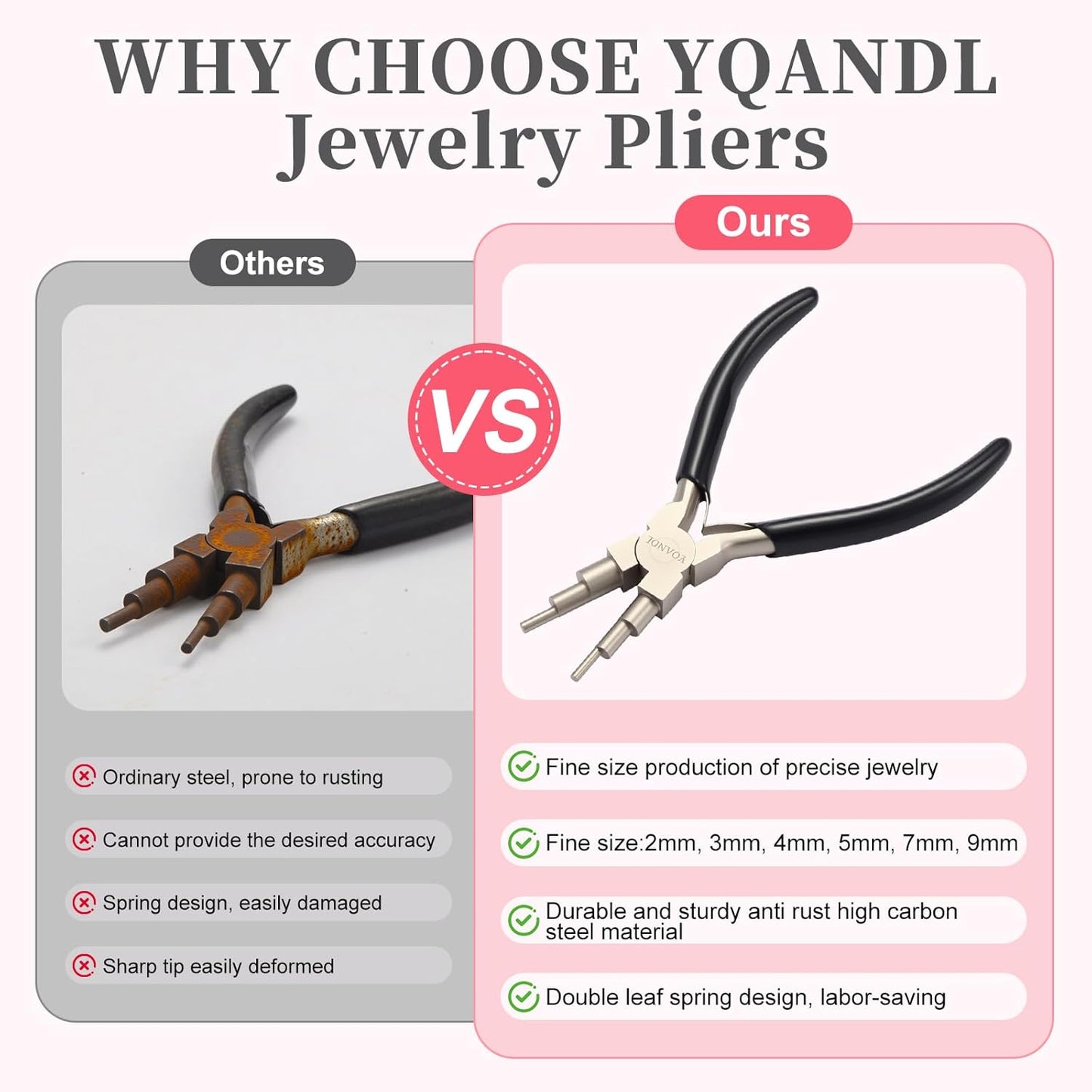 Jewelry Making Tool - High-Carbon Steel Bail Making Pliers with 2-9mm Adjustable Looper, Professional Wire Looping Tool for Earrings, Rings & Crafting (Multi-Functional Design) Jewelry Pliers - Crafty Corner