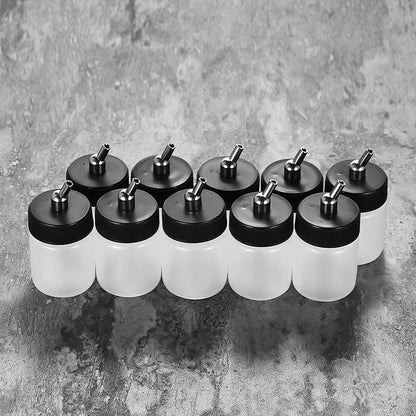 10 x 22CC Dual Action Airbrush Plastic Bottle Standard Suction Lid for Siphon Feed Airbrushes