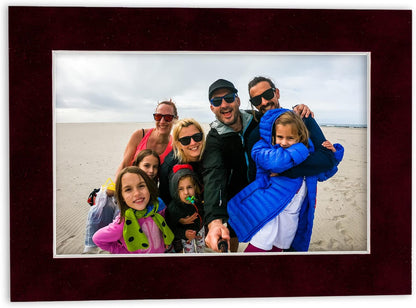 Pack of 25 Acid Free 11x14 Mats Bevel Cut for 8.5x11 Photos - Dark Red Suede Precut Matboards For Pictures, Photos, Framing - 4-ply Thickness