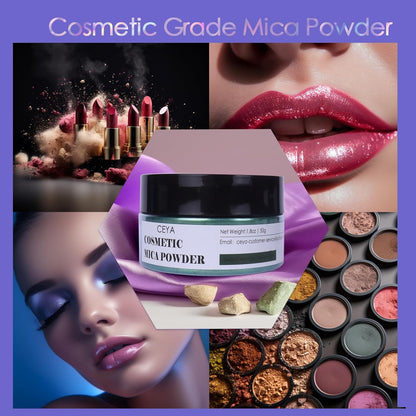 Ceya Mica Powder, 1.8oz/ 50g Dark Brown Lip Gloss Pigment Powder, Cosmetic Grade Soap Making Colorants Candle Dye for Epoxy Resin, Kintsugi Repair, Body Butter, Bath Bomb, Eye Shadow, Resin Craft,Nail