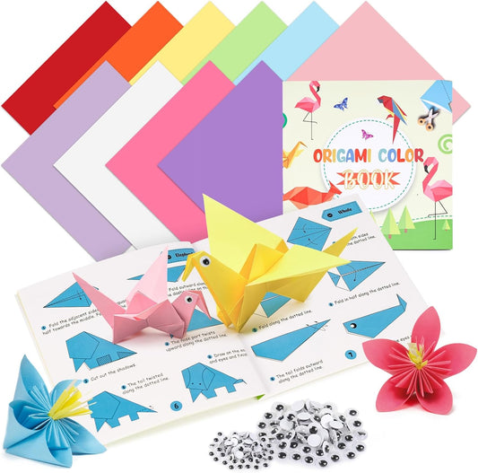 Koogel 250Sheets Origami Paper Craft Kits, Color Paper 6"x 6" with Origami Book, DIY Art Projects Set for Beginners - Crafty Corner