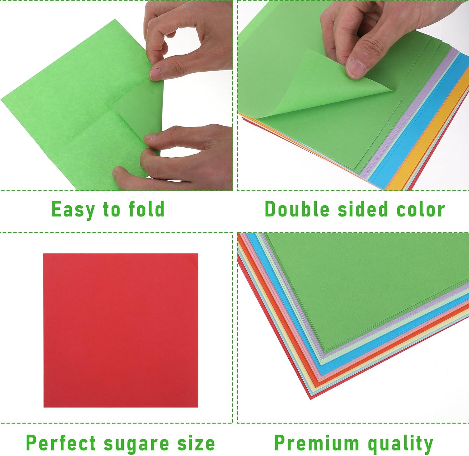 200 Pcs Origami Scrapbook, Paper Airplane Paper Double Sided Scrapbook Paper Origami 10x10 Origami 15x15 Square Mixed 10 Colors, Colored Construction Paper for Crafts and Art Folding - Crafty Corner