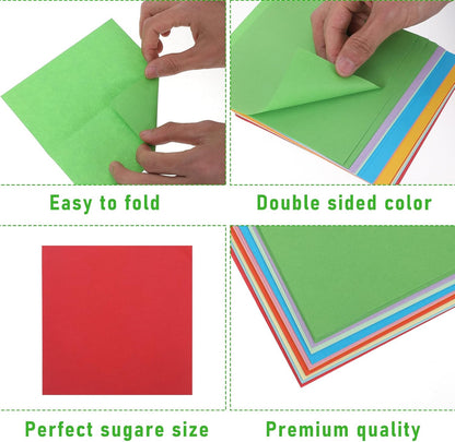 200 Pcs Origami Scrapbook, Paper Airplane Paper Double Sided Scrapbook Paper Origami 10x10 Origami 15x15 Square Mixed 10 Colors, Colored Construction Paper for Crafts and Art Folding - Crafty Corner