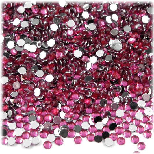 The Crafts Outlet 1,440pc Rhinestones Round 3mm (10ss) Flatback Hot Pink or Rose HPK - Crafty Corner