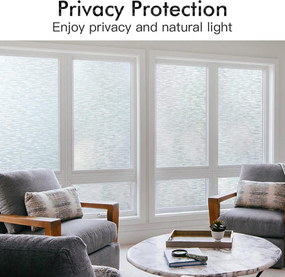 Haton Window Privacy Film, Frosted Glass Static Cling Sun Heat Blocking Window Clings, Frosting Opaque Coverings, Vinyl Removable Stickers Tint for Home Door Office, Non Adhesive 17.5" x 78.7"