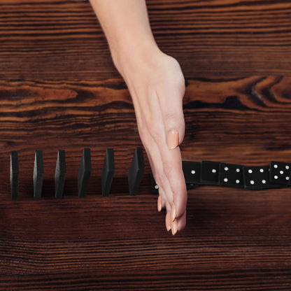 Hungdao 36 Pack Mini Dominos Set for Adults Bulk Double 6 Dominoes Wooden Miniature Classic Board Games Party Favor Travel Family Games Educational Toys with Wood Case Operation Christmas Item Gifts