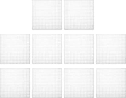 PATIKIL Plastic Mesh Canvas Sheets,10Pcs 5.5 x 5.5inch Cross Needlework Blank Yarn Crafting for Embroidery DIY Bookmarks Cup Mats, White, Square