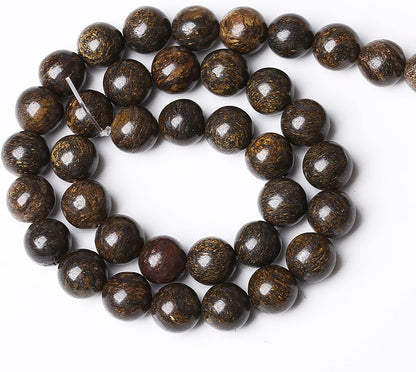 176pcs 4mm Natural Stone Beads Brown Bronzite Gemstone Round Loose Beads for Jewelry Making DIY Bracelet Necklace 32" 2 Strands