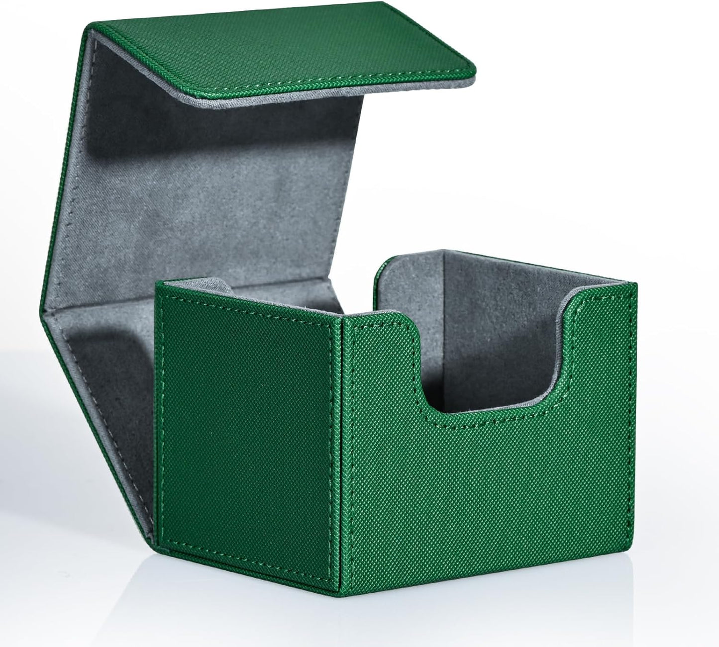 ZLCA Card Deck Box for Trading Cards, MTG Commander Deck Box Holds 120+ Single Sleeved Cards, Leather Magnetic Card Storage Box Fits for TCG CCG Magic Cards (Green)