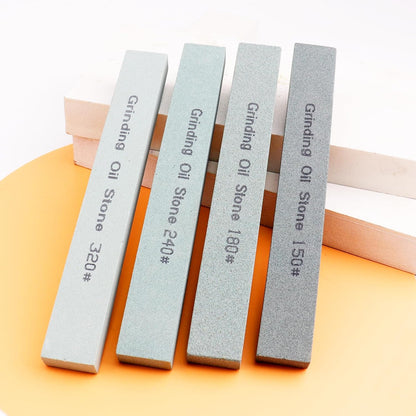4Pcs Square Sharpening Stone Set -Grits 150#, 180#, 240#, 320# Green Silicon Carbide Honing Whetstone Kit for Moldels, Metal & Knife Cutting Tools (150 * 20 * 10mm)
