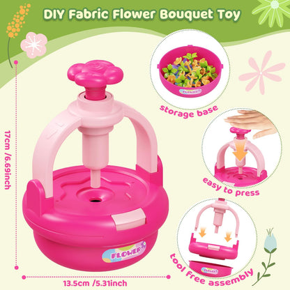 TingingYuli Arts and Crafts Kit for Kids Ages 4-8,Flower Bouquet Toys,DIY Flower Market Toys,Build Your Bouquet,Educational Christmas Birthday Gifts for 3 4 5 6 7 8 9 Year Old Girls-Rose