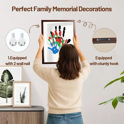 80S Family Handprint Kit, Handprint Art Craft DIY Kit, Baby Hand Print Gift for New Moms, Parents, Grandparents, 6 Safe, Non-Toxic Paints, Ideal for Mother's Day, Father's Day, Anniversary & More