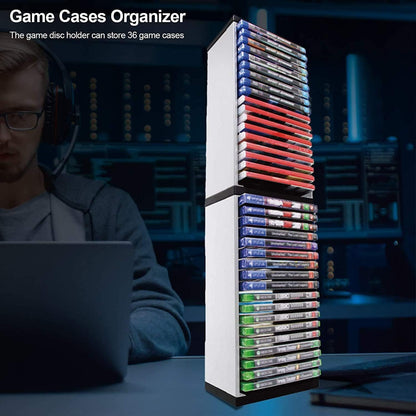 Bestswitch Video Game Storage Stand Tower for PS5/ PS4/ PS3/ Xbox Series S & X/Xbox one Game, Universal Game Disc Holder Vertical Stand Organizer Tower
