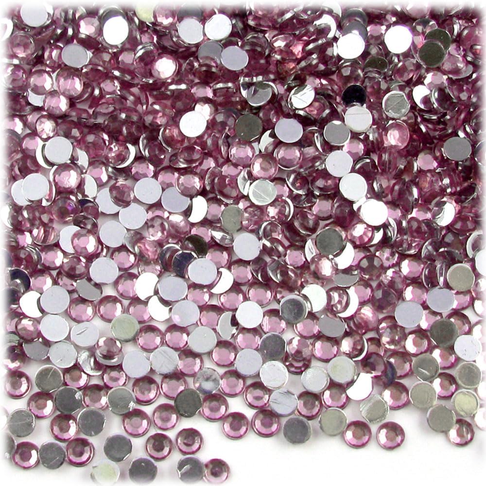 The Crafts Outlet 1,440pc Rhinestones Round 3mm (10ss) Flatback Light Pink - Crafty Corner