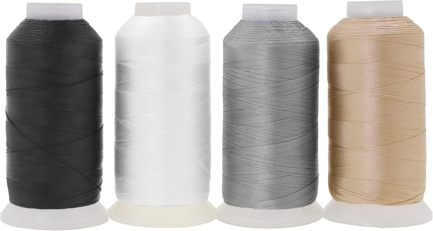Mandala Crafts Neutral Heavy Duty Thread - 6000 Yds Tex 70 Thread - Bonded Polyester Thread Outdoor Marine Upholstery Threads