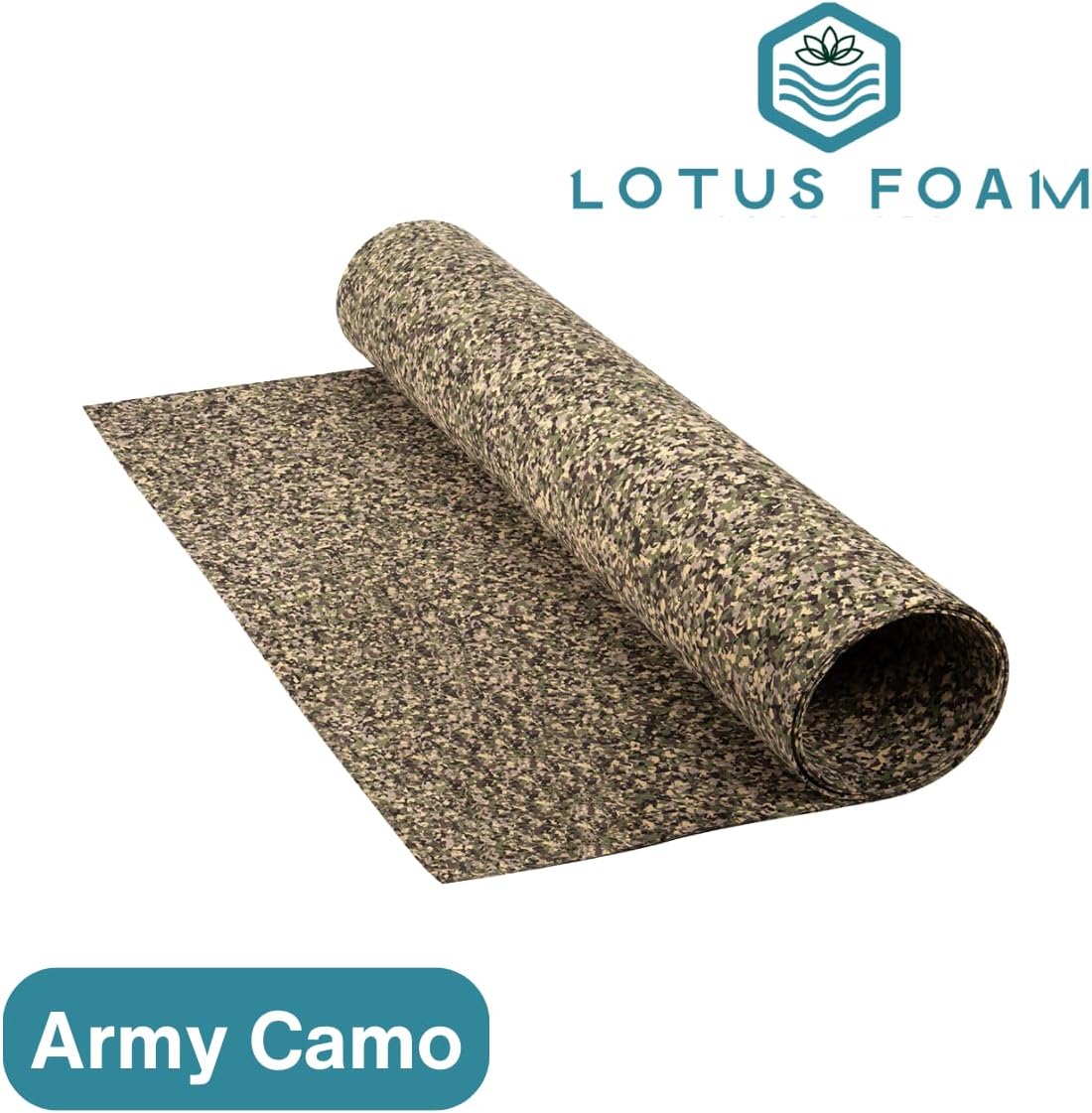 LotusFoam Large 3mm EVA Foam Sheet - 44"x 85" High Density Foam 130 kg/m3 for Cosplay, Costumes, Crafts, Flooring, Outdoor Use - 35 Colors (Army Camo) - Army Camo - Crafty Corner