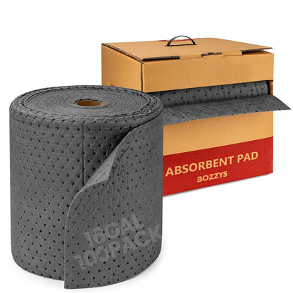 Universal Absorbent Pads Roll | 16"x20" Water Absorbent Mat 100-Pack | Industrial Spill Control for Liquids Leak(16 Gal/Box) | Oil Absorbing Rolls