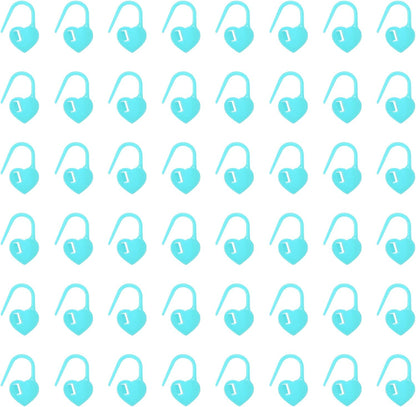 uxcell 200pcs Stitch Markers for Crocheting, Heart Shaped Crochet Marker Needle Clip Counter for Knitting Clothing Tag DIY Craft,Light Blue