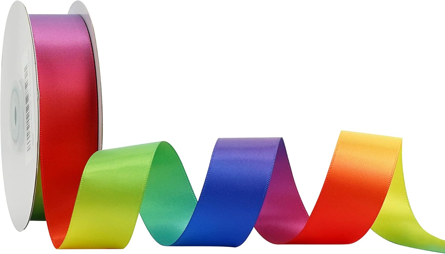 MEEDEE Satin Rainbow Ribbon 1 Inch - 25 Yards for Gift Wrapping, Birthday, Pride Party Decoration, Handmade Bows, DIY Crafts - Neon Color - Crafty Corner
