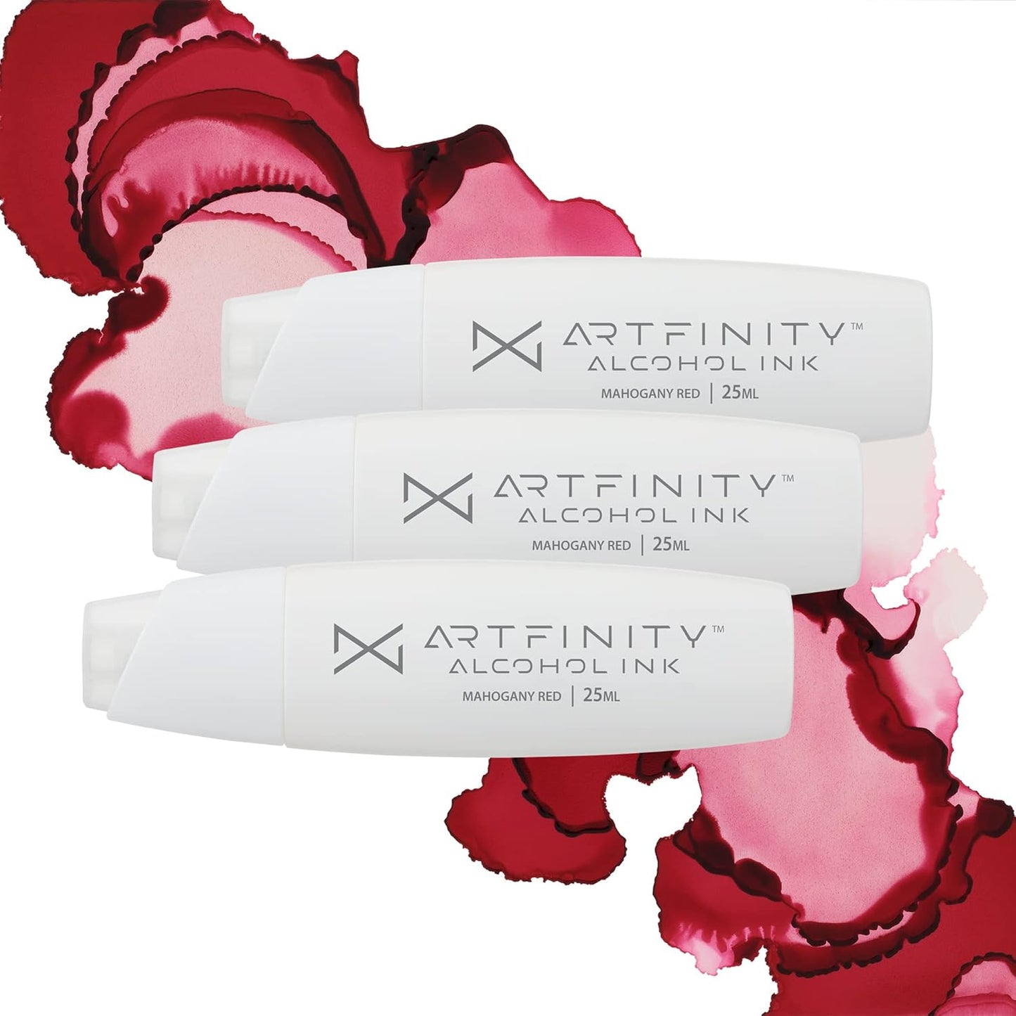 Alcohol Inks 3 Pack - Vibrant, Professional, Dye-Based Alcohol Inks for Artfinity Alcohol Markers, Artists, Drawing, & More! - Mahogany Red R2-6