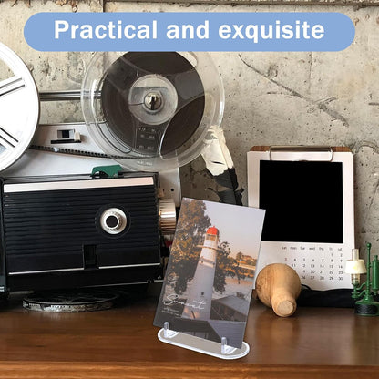 10 Pcs Card Display Stand, Acrylic Clear Card Trading Stand, Cards Display for Challenge Coin Graded Card Sports Card Trading Card PSA Card Baseball Card