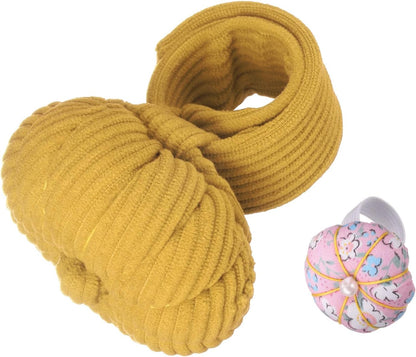 HARFINGTON Wrist Pin Cushions, Sewing Needle Pin Cushion Adjustable Strap with Elastic Strap Finger Ring Pincushions Fit All Wrist Sizes for Sewing Quilting Needlework DIY Crafts, Yellow/Pink