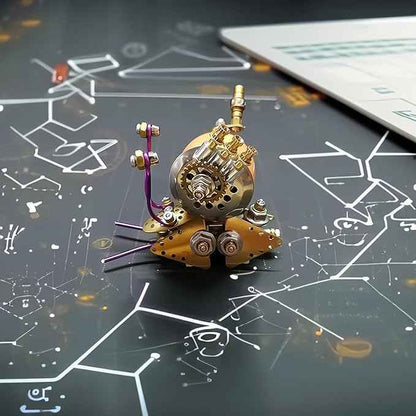 3D Steampunk Mechanical Snail Model Kit – DIY Metal Brass Puzzle for Adults, Retro Collectible Robot Sculpture Craft Gift (Snail-O)