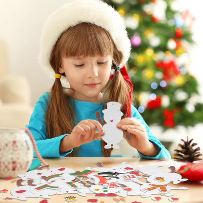 Fennoral 12 Pack Snowman Craft Kits for Kids Make You Own Snowman Foam Stickers Ornament DIY Christmas Arts and Crafts for Chirstmas Party Supplies Winter Christmas Tree Decoration