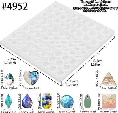 FUNSHOWCASE Cabochon Resin Mold Pack of 2 Mosaic Tile Epoxy Casting Jewelry Making
