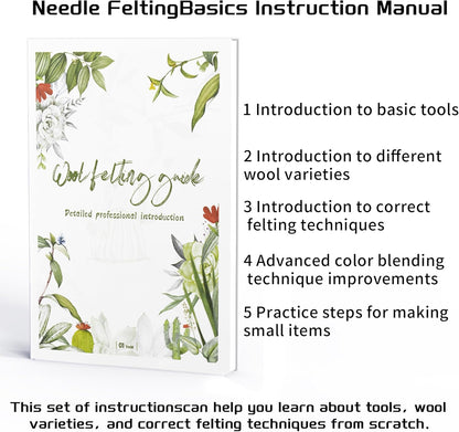 NFAMRZCAR Needle Felting Mat,10x10x1.5 Inch Thick and Firm Needle Felting Pad Natural Wool Mat with 20 Needle 1 Clean Cloth,Clear Instruction