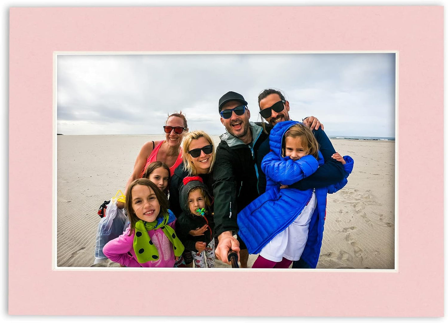 11x14 Mat Bevel Cut for 8.5x11 Photos - Acid Free Pink Precut Matboard - For Pictures, Photos, Framing - 4-ply Thickness