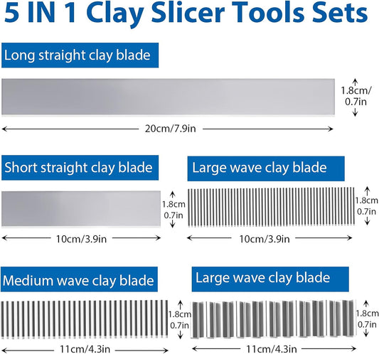 45 Pieces Flexible Polymer Clay Cutter Blade Slicer Cutting Slicing Tools for DIY Crafts Shaping Sculpting