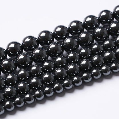 36pcs 12mm AAA Black Hematite Beads Crystal Energy Stone Healing Power Natural Stone Gemstone Round Loose Beads for Jewelry Making DIY Bracelets