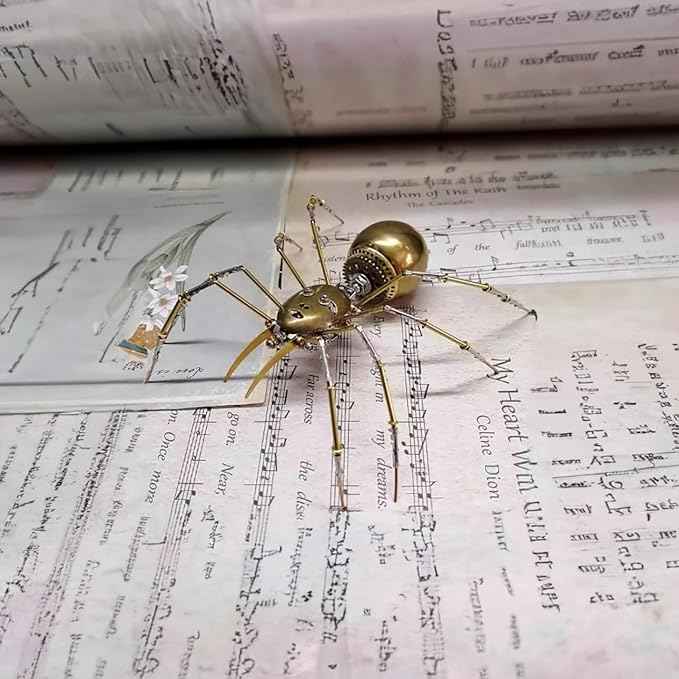 3D Metal Model Kits, Steampunk Bug Mechanical Sculpture Insect DIY Projects Hobby kit Birthday Gift, (Ghost Spider)