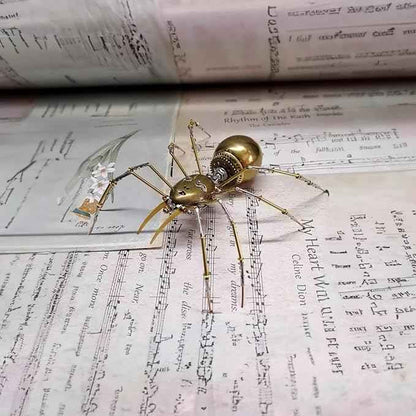 3D Metal Model Kits, Steampunk Bug Mechanical Sculpture Insect DIY Projects Hobby kit Birthday Gift, (Ghost Spider)