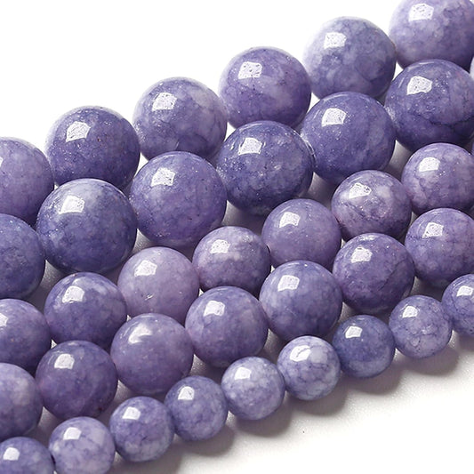 4MM Lavender Purple Chalcedony Natural Stone Round Loose Beads for Jewelry Making and Crafting 180pcs 2 Strands 32"