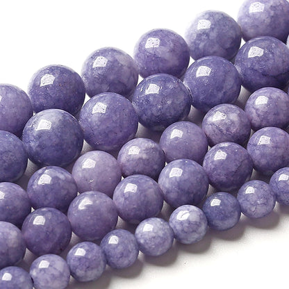 4MM Lavender Purple Chalcedony Natural Stone Round Loose Beads for Jewelry Making and Crafting 180pcs 2 Strands 32"