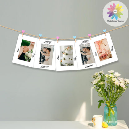 MBC Mat Board Center, 5 Pack 6x8 for 4x6 White Picture Mats Frame Mattes, Bevel Cut, Acid Free, 4-ply Thickness