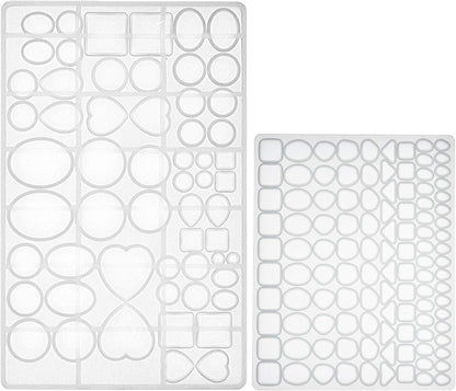 FUNSHOWCASE Cabochon Gem Silicone Mold 2 Trays for Resin Casting Jewelry Making