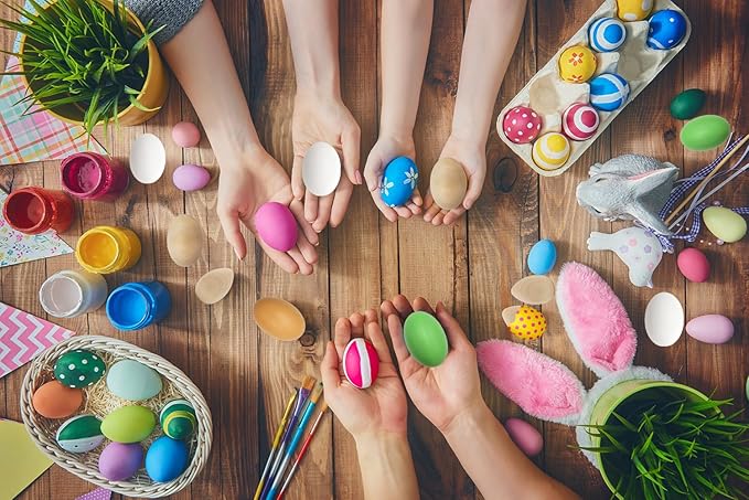 Small Smooth Unpainted Natural Stand-Up Wooden Easter Eggs, Perfect for Easter Crafts, Décor and Egg Hunts in Carton, 2.1" Inches (96-Pack)