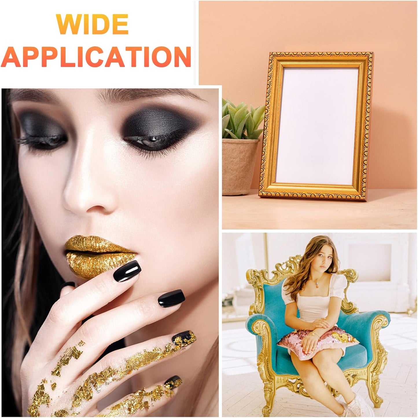 uxcell 100pcs Leaf Sheets, 3.5" x 3.5" Foil Sheets Paper Sheets for DIY Crafts Painting Nails Resin Furniture Decoration(Champagne Silver)