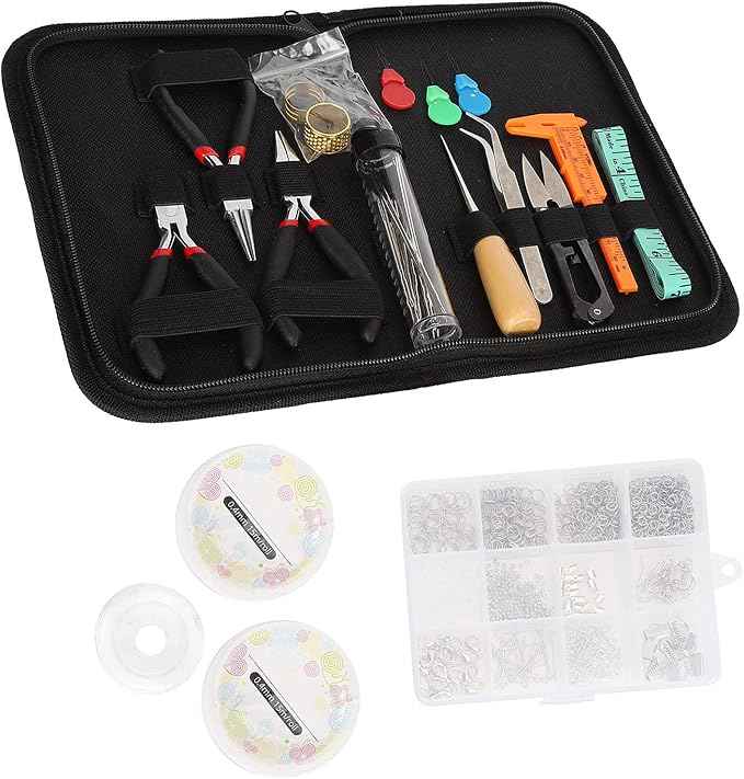Ylwxzenith Jewelry Making Supplies Kits, DIY Jewelry Making Kit Accessories, Complete Beading Tools Set with Pliers, Beads, Wires, Clasps, for Beginners and Craft Lovers, Portable Storage in
