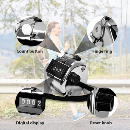6 Pack Clicker Counter,Metal Hand Tally Counters Clicker with Black Nylon Lanyard,4 Digit Display Pitch Counter for Knitting,Coaching,Golf,Lap,Fishing,Umpire,Baseball,Row Sport