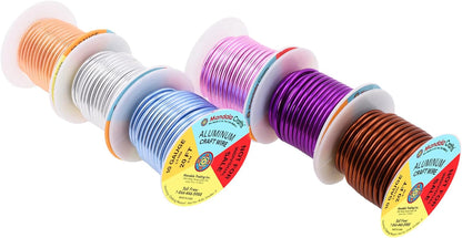 Mandala Crafts 10 Gauge Anodized Aluminum Craft Wire for Jewelry Making - 120 FT Colored Flexible Silver Copper Purple Pink Brown Ice Blue Wire - Bendable for Bonsai Armature Crafting Sculpting - Crafty Corner