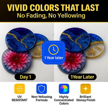 24 Colors Epoxy Resin Pigment Paste Set – High Concentration Creamy Opaque Epoxy Dye & Coloring Paste Kit for Resin Art, Jewelry Making, Tumblers, River Tables, Coasters – Mica Powder Alternative