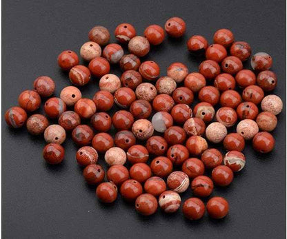 90pcs Adabele Natural Red River Jasper Healing Gemstone 8mm (0.31 inch) Round Loose Beads Gem Stone Spacer for Craft Jewelry Making GF15-8