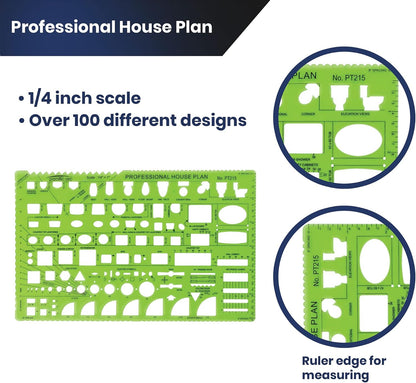 Pacific Arc Professional House Plan Template Guide, with Doors, Appliances, Plumbing Fixtures