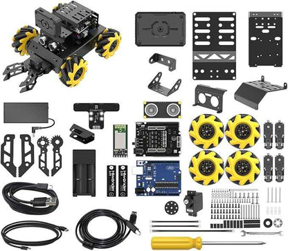 Robotic Kit for Arduino Robot Car AI Camera Vision Recognition Tracking Obstacle Avoidance Pick-and-Place Gripper, Programmable STEM Robot Gift for Ages 12 14 16+, miniAuto Advanced Kit