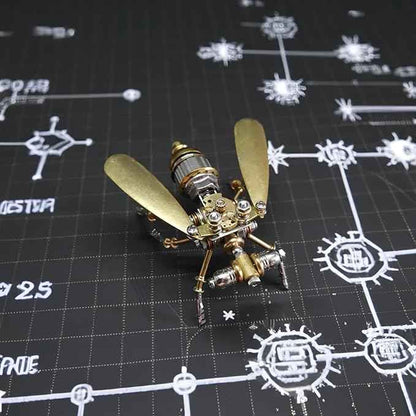 3D Steampunk Metal Fruit Fly Model Kit – DIY Mechanical Brass Insect Puzzle for Adults, Retro Collectible Assembly Craft, Unique Home Office Decoration Gift (Fruit Fly)